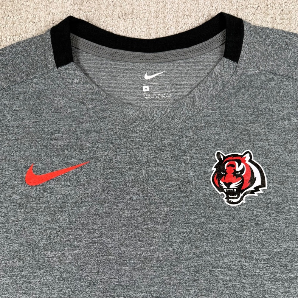 Nike Mens XL Cincinnati Bengals NFL Gray Sideline Short Sleeve Training Shirt